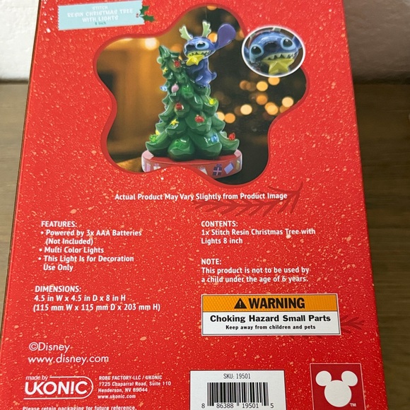 NWT Disney Stitch Christmas Tree with Multi-Color Lights - Picture 2 of 2